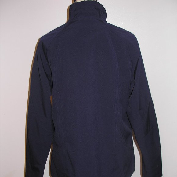 Kirkland Womens Large Navy Jacket Coat Full Zip Pockets Purple Fleece Lined Fit - Picture 3 of 13